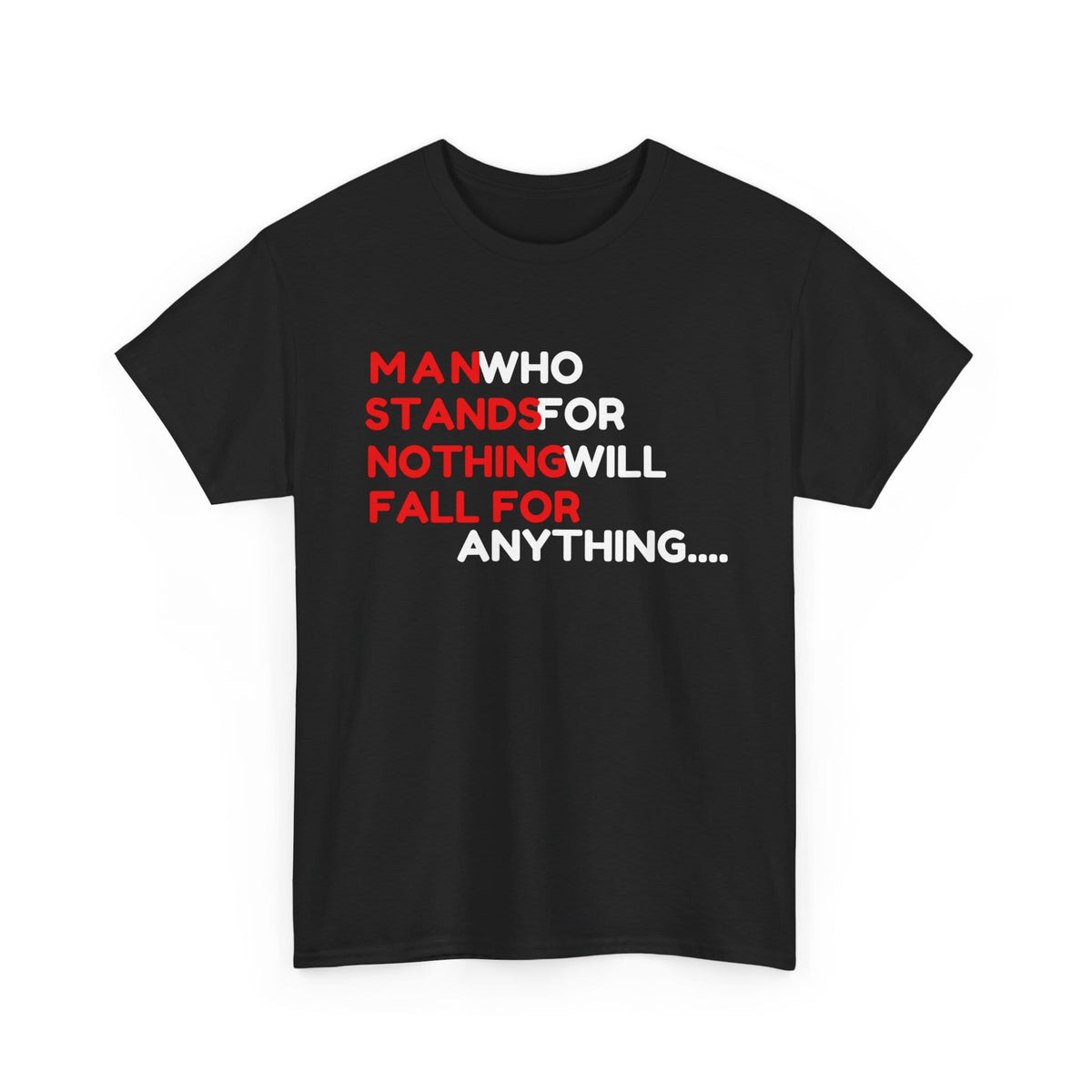 Activist T-Shirt, Malcom X Quotes Unisex Tee, Stand for Nothing Fall for Anything Shirt, Inspirational Quote - M, Black image