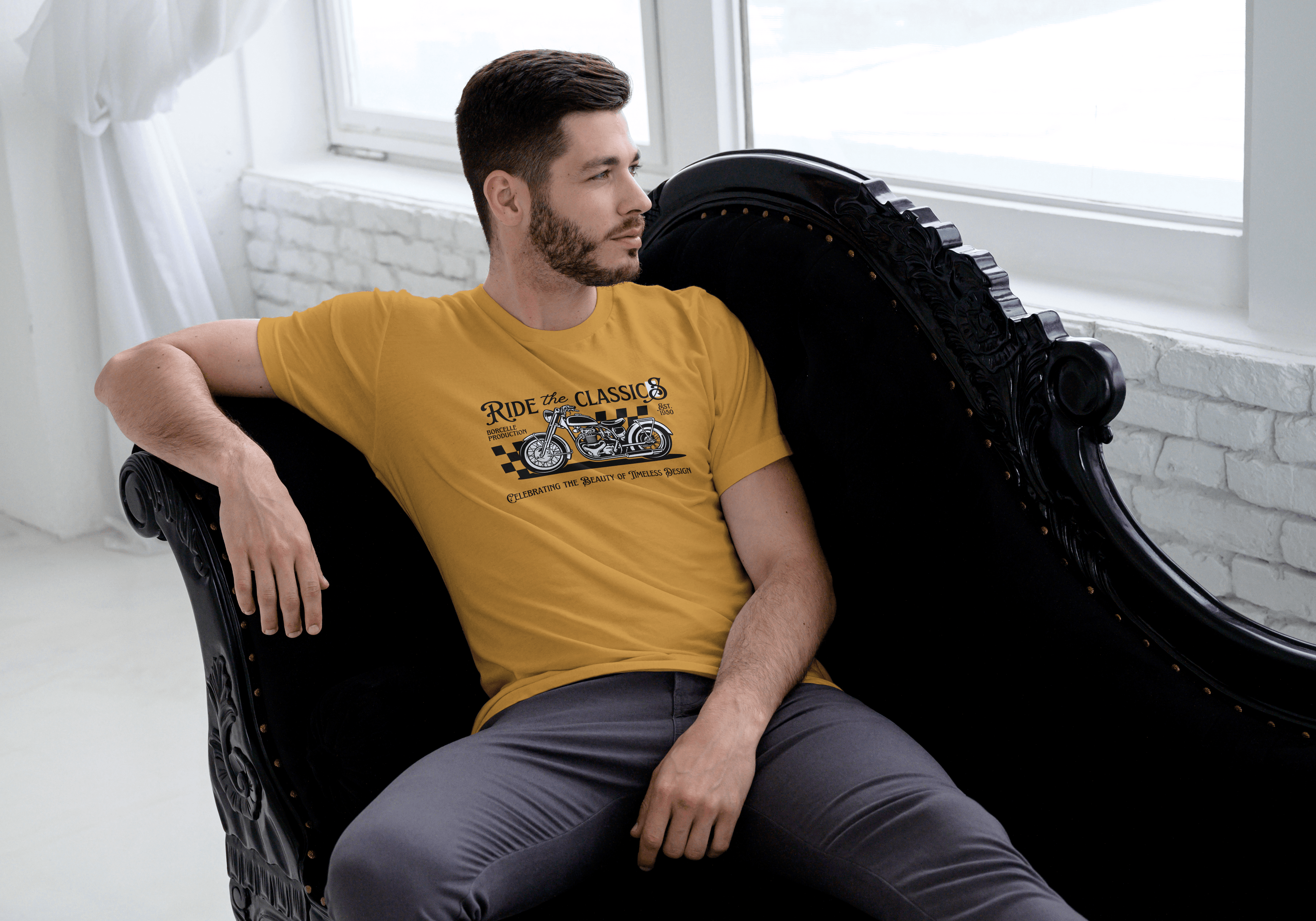 Men’s Biker T-Shirt Rides of Classic | Marfz.pk