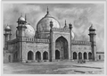 BadshahiMosqueLandscapePencilSketch_A4