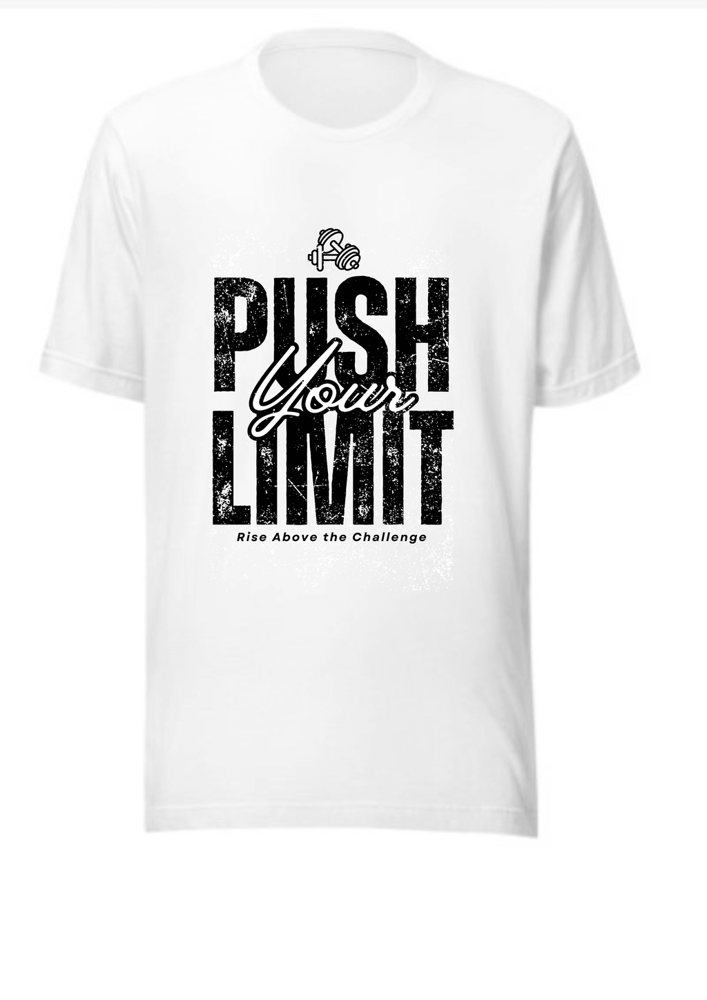 Push Your Limits Graphic T-Shirt | 100% Ring-Sun Cotton | Soft & Durable Unisex Tee | Sport Grey, Dark Heather | Motivational Casual Wear