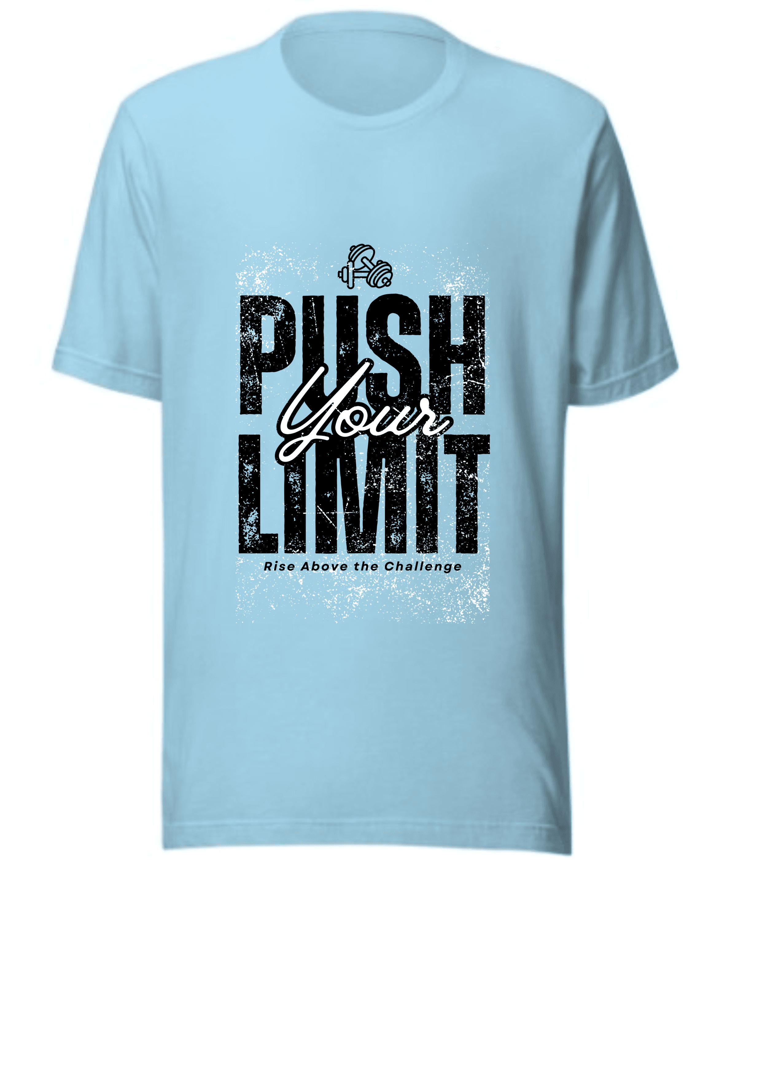 Push Your Limits Graphic T-Shirt | 100% Ring-Sun Cotton | Soft & Durable Unisex Tee | Sport Grey, Dark Heather | Motivational Casual Wear