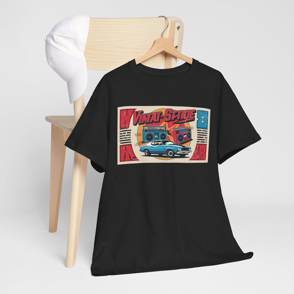 Retro T-Shirt, Bold Vintage Design, Cassette Tape Graphic, Unisex Cotton Top, Funky Fonts, Music Lover Gift, 80s 90s