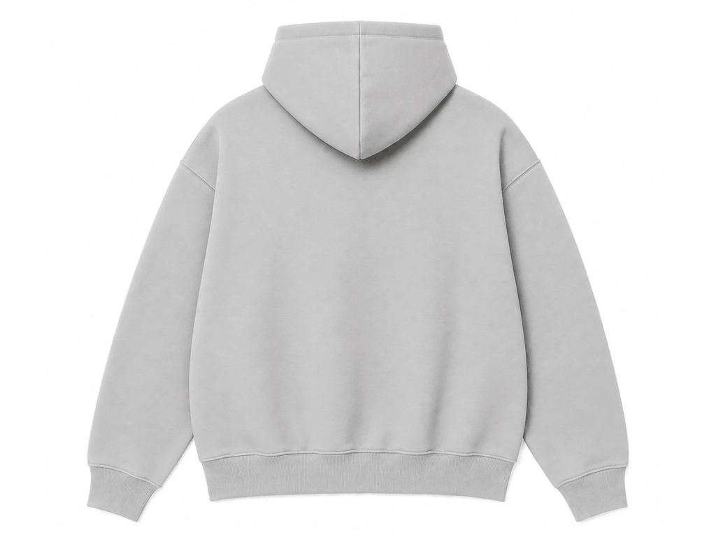 Heather grey hoodie back with Know Your Worth marble scales and eye graphic on front, pouch pocket and 3-panel hood - Marfz.pk