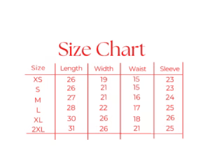 Size Chart - Hoodies - Marfz.pk