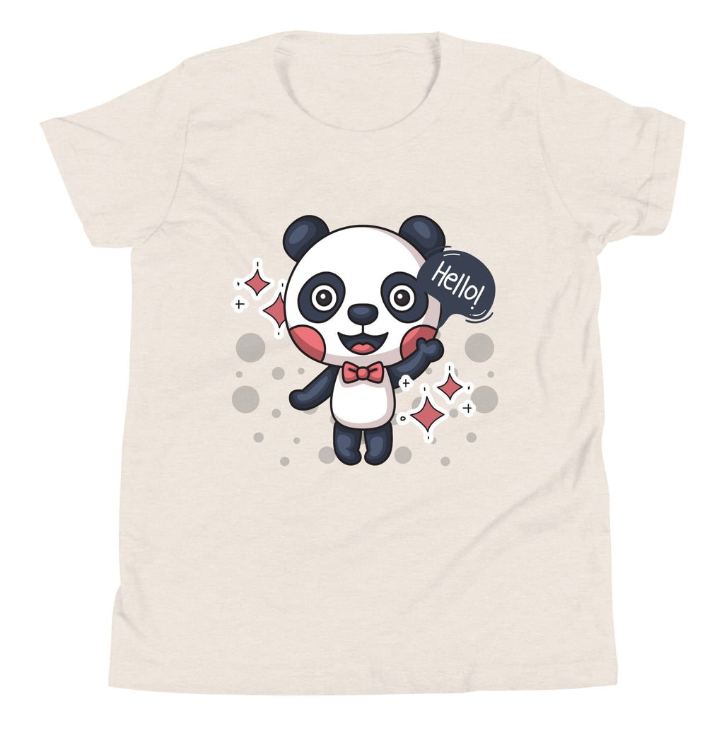 🐼 Kids Panda Cartoon T-Shirt (Beige) – Soft Cotton Casual Wear for Boys & Girls