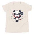 🐼 Kids Panda Cartoon T-Shirt (Beige) – Soft Cotton Casual Wear for Boys & Girls