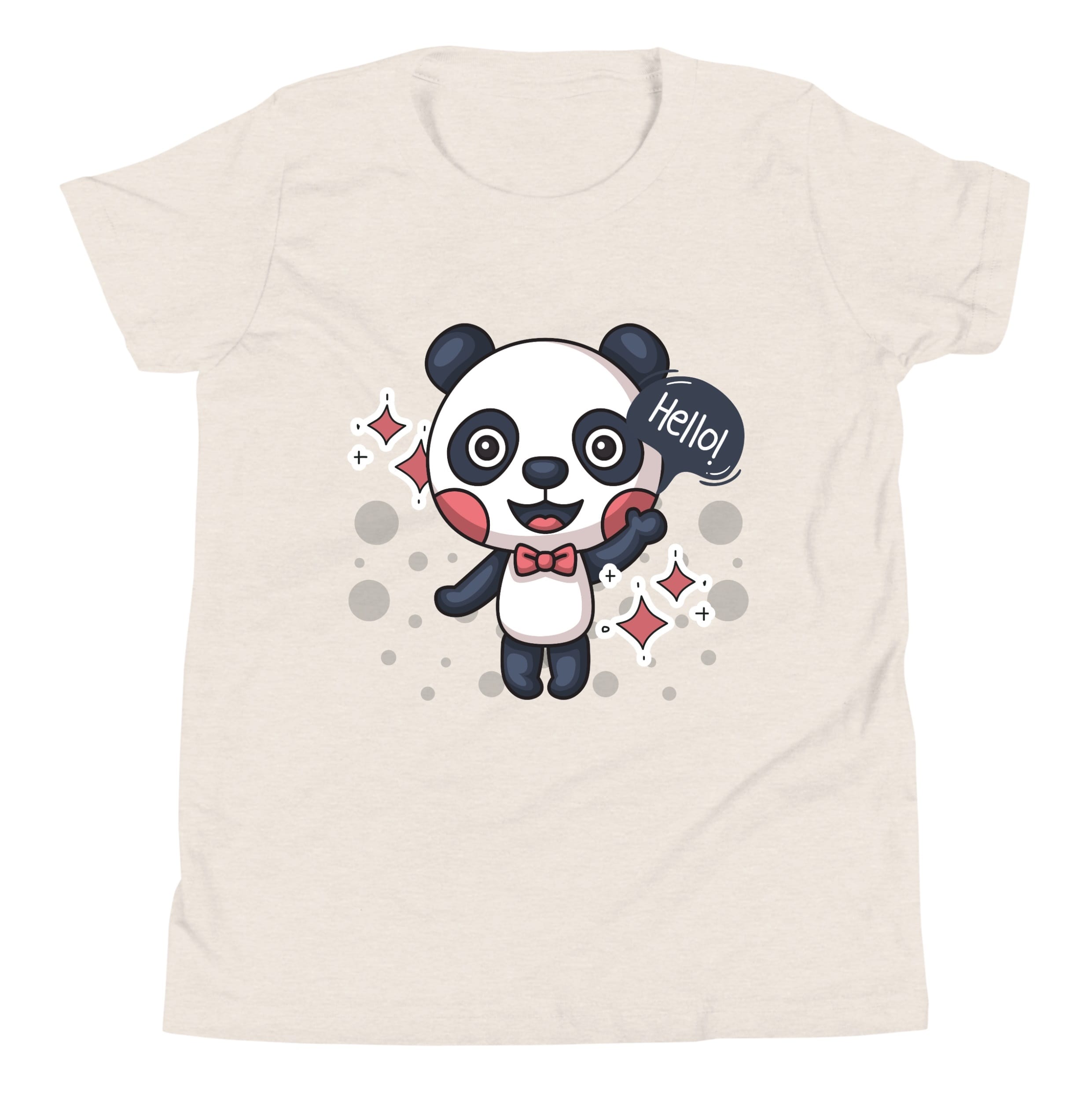 🐼 Kids Panda Cartoon T-Shirt (Beige) – Soft Cotton Casual Wear for Boys & Girls