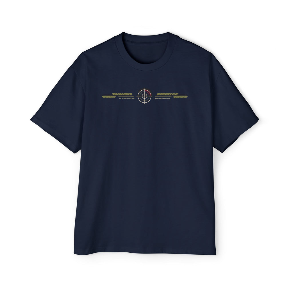 Navy blue t-shirt on a white background