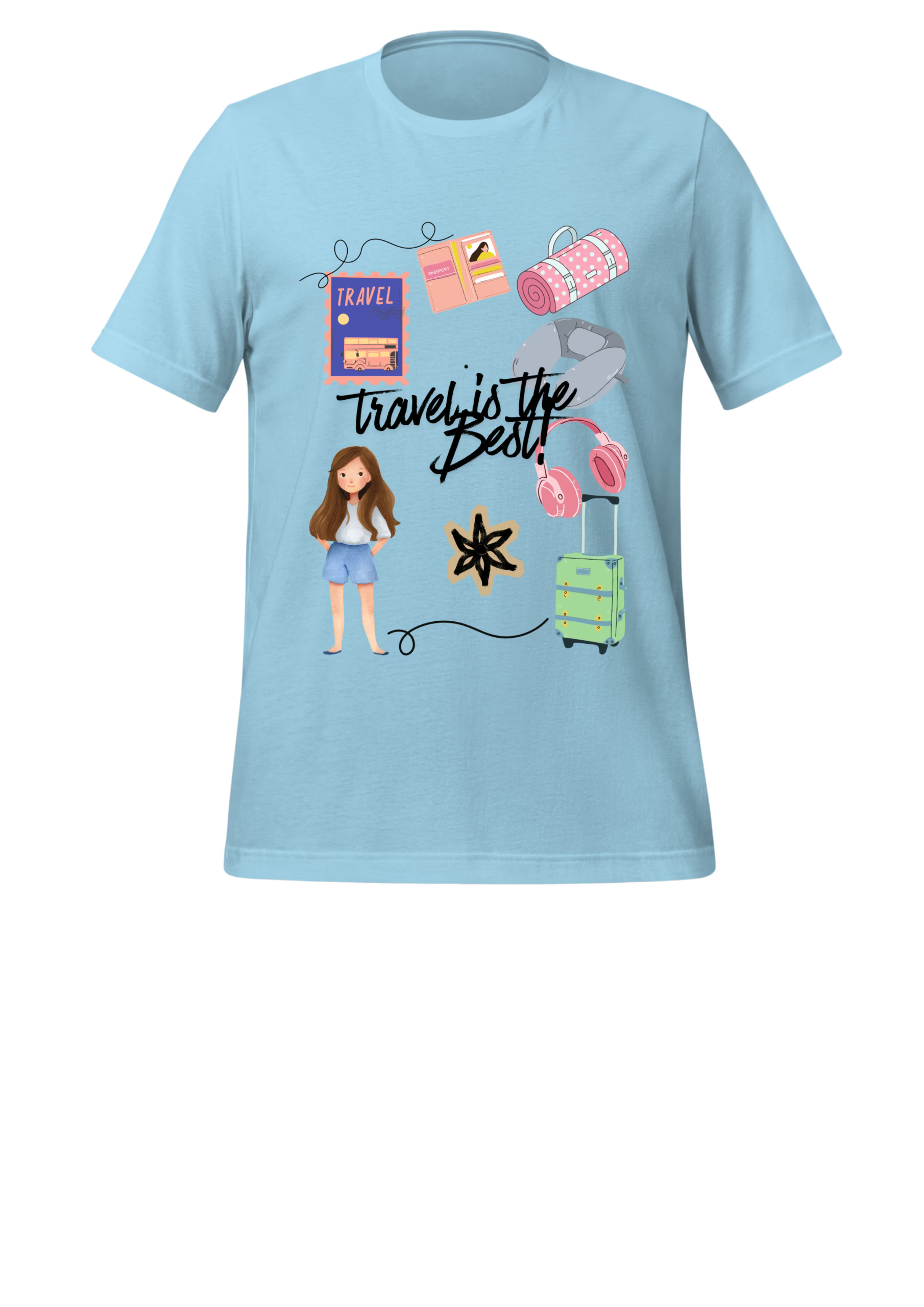 Women’s Travel T-Shirt – Soft Cotton-Polyester Blend | Marfz.pk