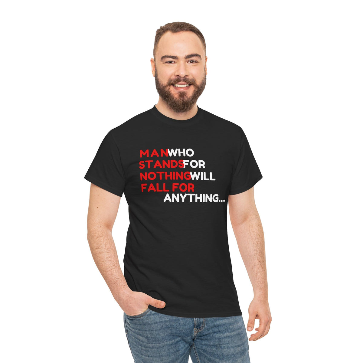 Activist T-Shirt, Malcom X Quotes Unisex Tee, Stand for Nothing Fall for Anything Shirt, Inspirational Quote - XXL, Black image