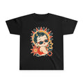 Black oversized t-shirt for girls with retro sunburst print - Marfz.pk
