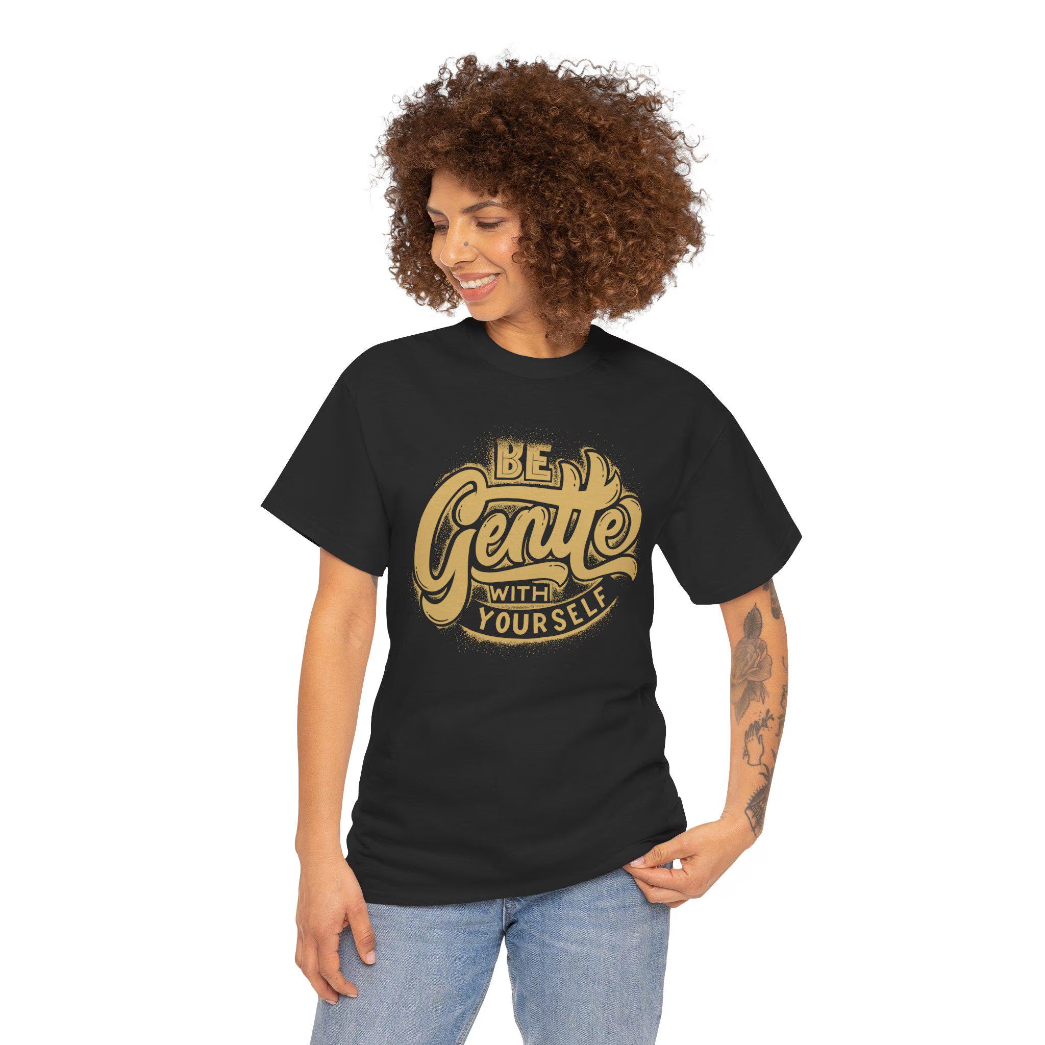 Unisex Cotton T-Shirt, Be Gentle to Yourself Graphic Tee, Cozy and Trendy, Self Love Gift, Inspirational Quote Top
