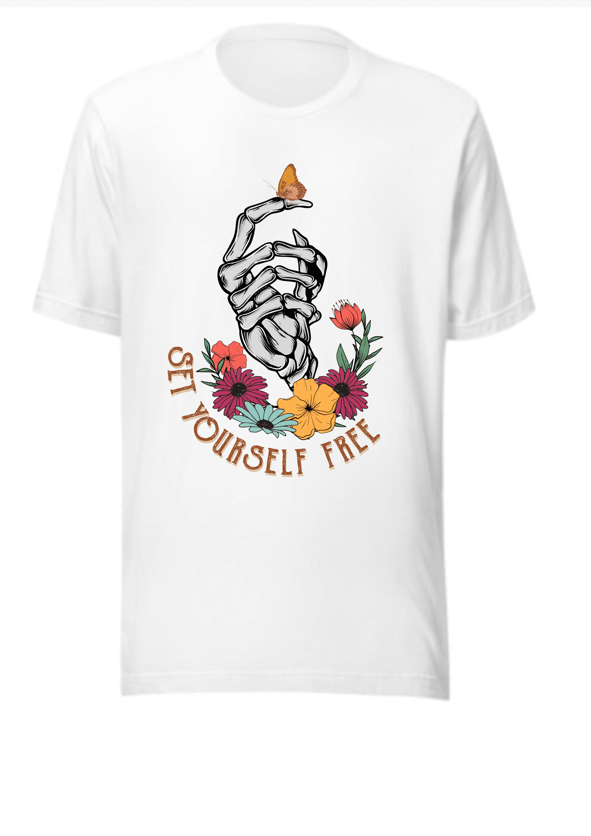 Graphic T-Shirt, Set Yourself Free, Hand Skull Tee, Mens T-Shirt, Womens T-shirt, Festival Clothing
