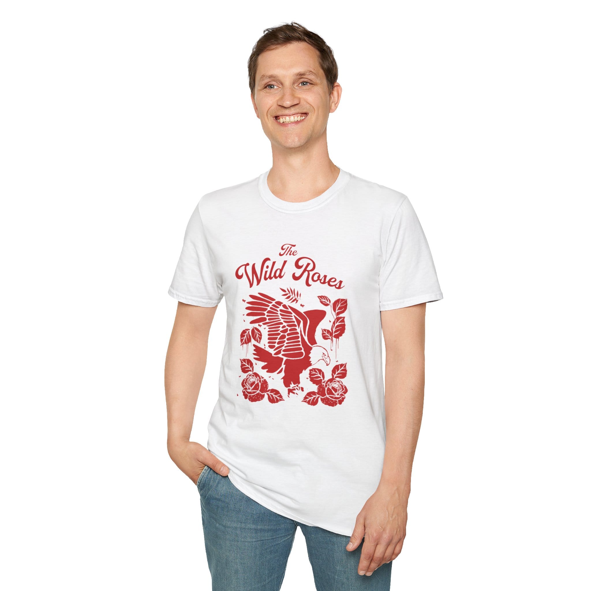 Eagle and Wild Rose, Graphic T-Shirt, Custom Graphic Tee, Nature Lover T-Shirt, Personalised Shirt, Boho T-Shirt - Image 9