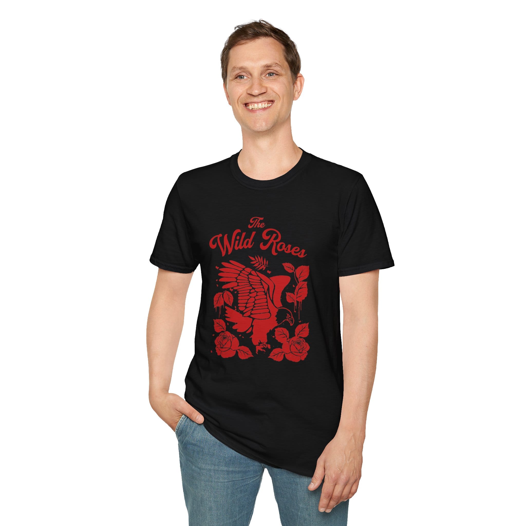 Eagle and Wild Rose, Graphic T-Shirt, Custom Graphic Tee, Nature Lover T-Shirt, Personalised Shirt, Boho T-Shirt - Image 7