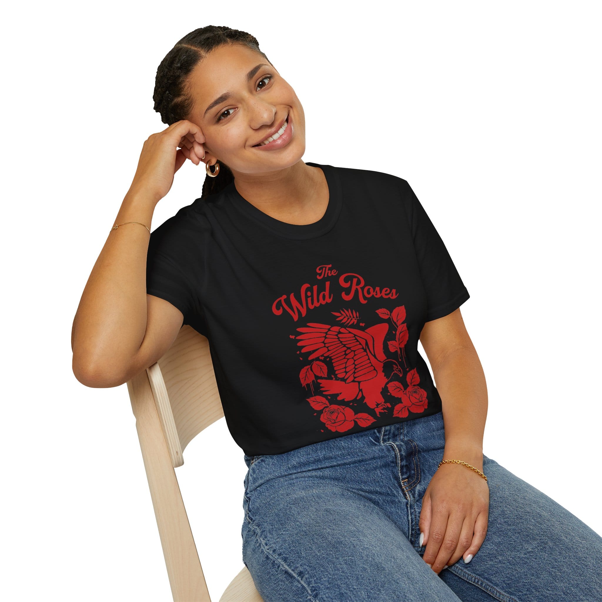 Eagle and Wild Rose, Graphic T-Shirt, Custom Graphic Tee, Nature Lover T-Shirt, Personalised Shirt, Boho T-Shirt - Image 6