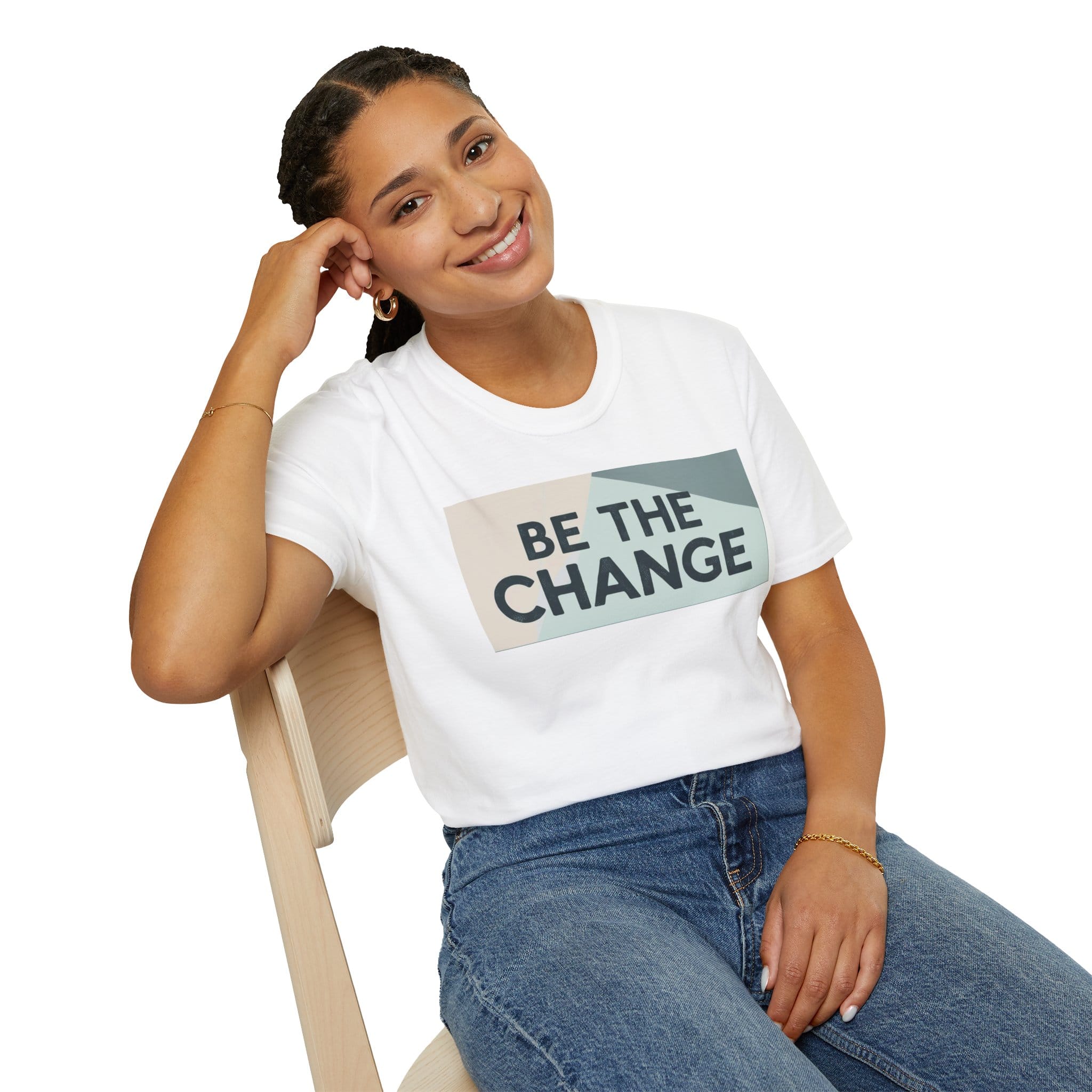Cotton T-Shirt, Minimalist Inspiration T-Shirt, Geometric Shapes, Soft Gradient, Quote Tee, Motivational Shirt - Image 5