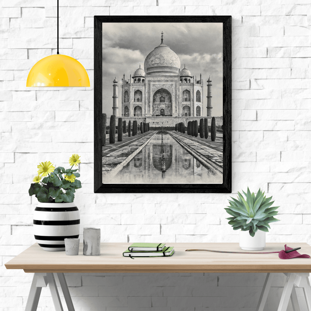 Wall Decor Poster, Taj Mahal Digital Pencil Sketch, Symbol of Love, Wonder of the World, Home Decor, Wall Art, Gift Idea, Travel Lover