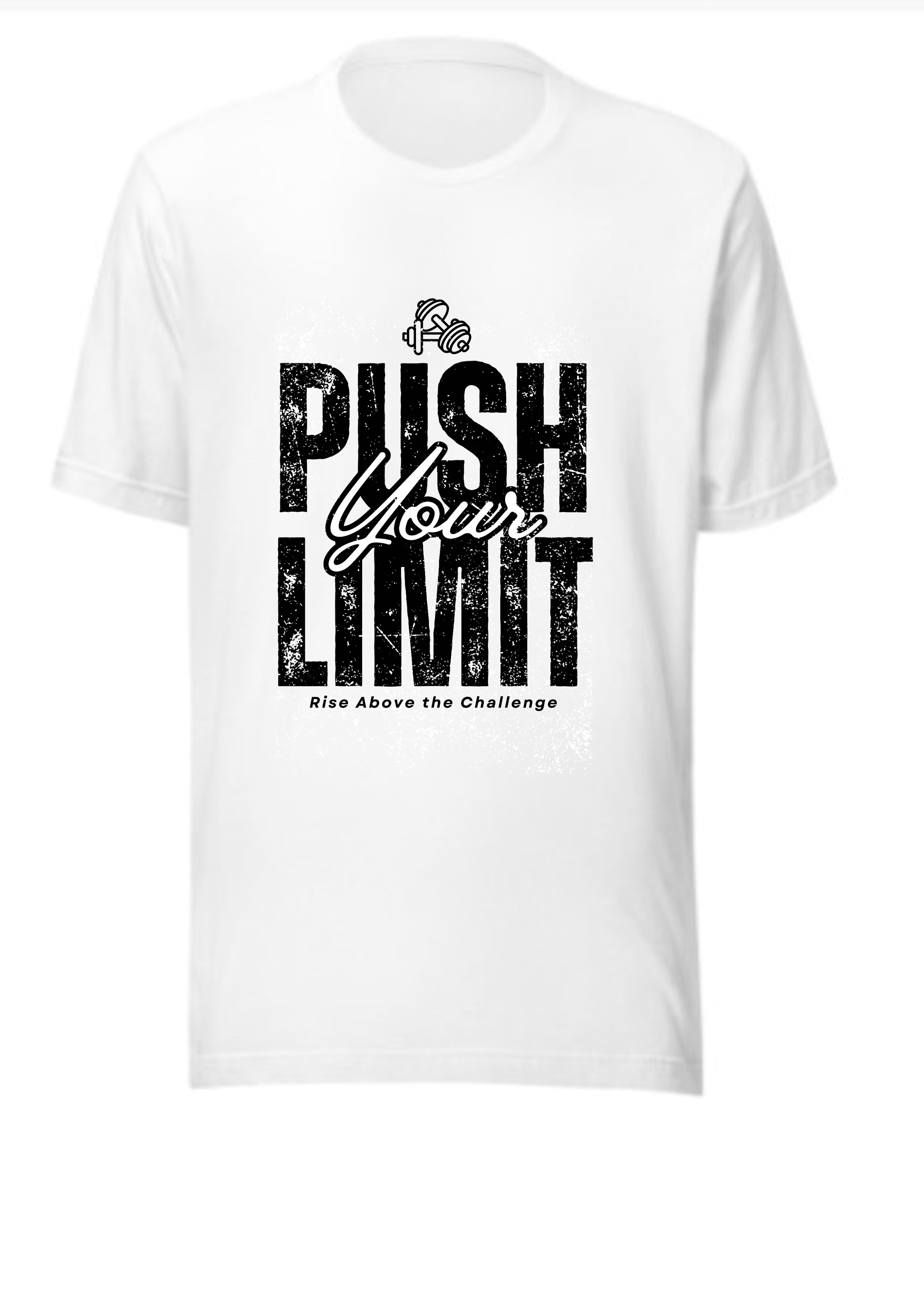 Push Your Limits Graphic T-Shirt | 100% Ring-Sun Cotton | Soft & Durable Unisex Tee | Sport Grey, Dark Heather | Motivational Casual Wear
