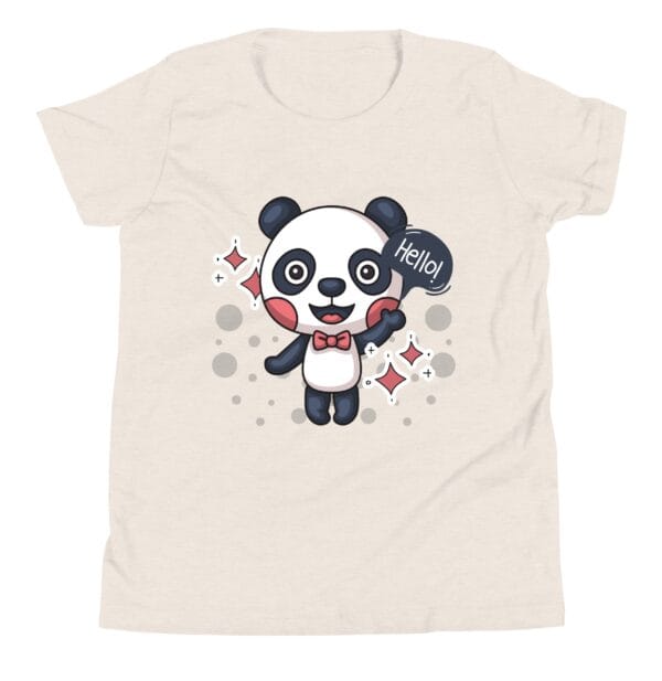 🐼 Kids Panda Cartoon T-Shirt (Beige) – Soft Cotton Casual Wear for Boys & Girls - Image 2