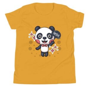 ๐ผ Kids Panda Cartoon T-Shirt (Beige) โ Soft Cotton Casual Wear for Boys & Girls