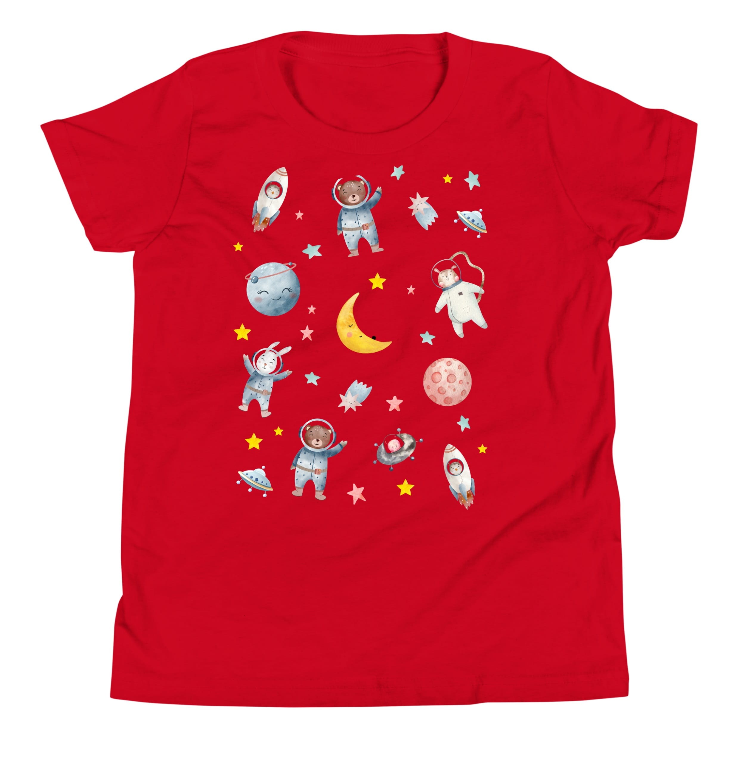 Space Adventure Kids T-Shirt (Black) – 100% Cotton Astronaut & Planets Print
